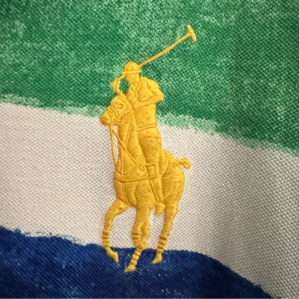 Ralph Lauren Multicolor Graphic Polo - Green, Blue, Orange, Yellow - Picture 2 of 8